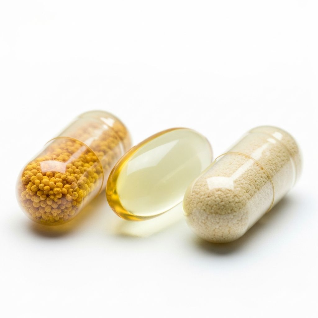 Macro view of different capsule shell types and cross-sections